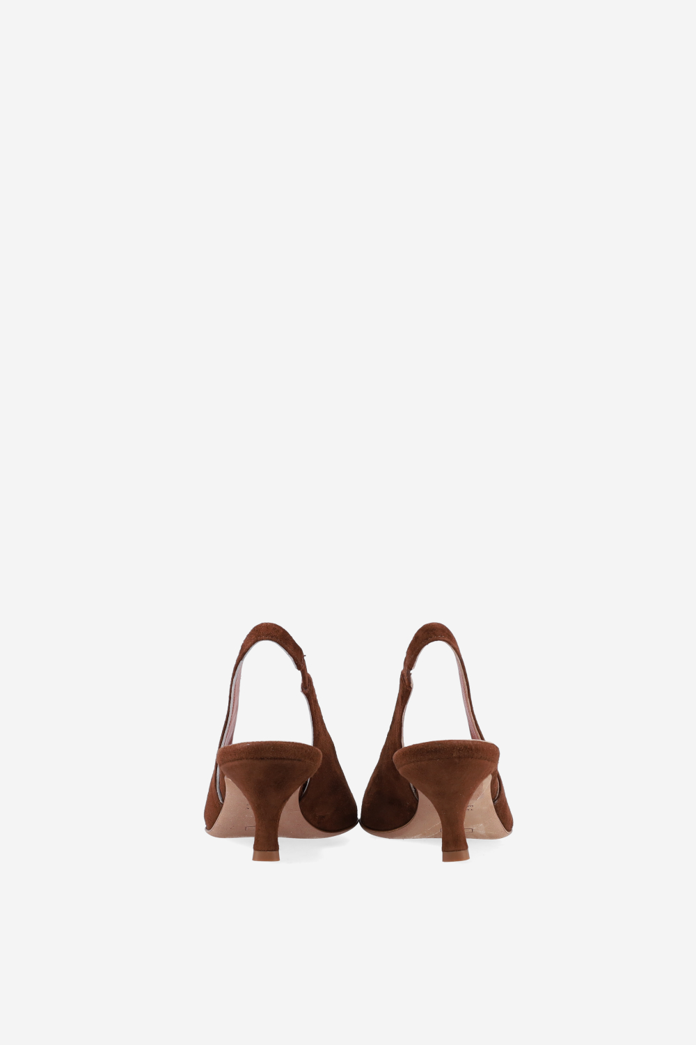 Pointed-toe suede slingbacks