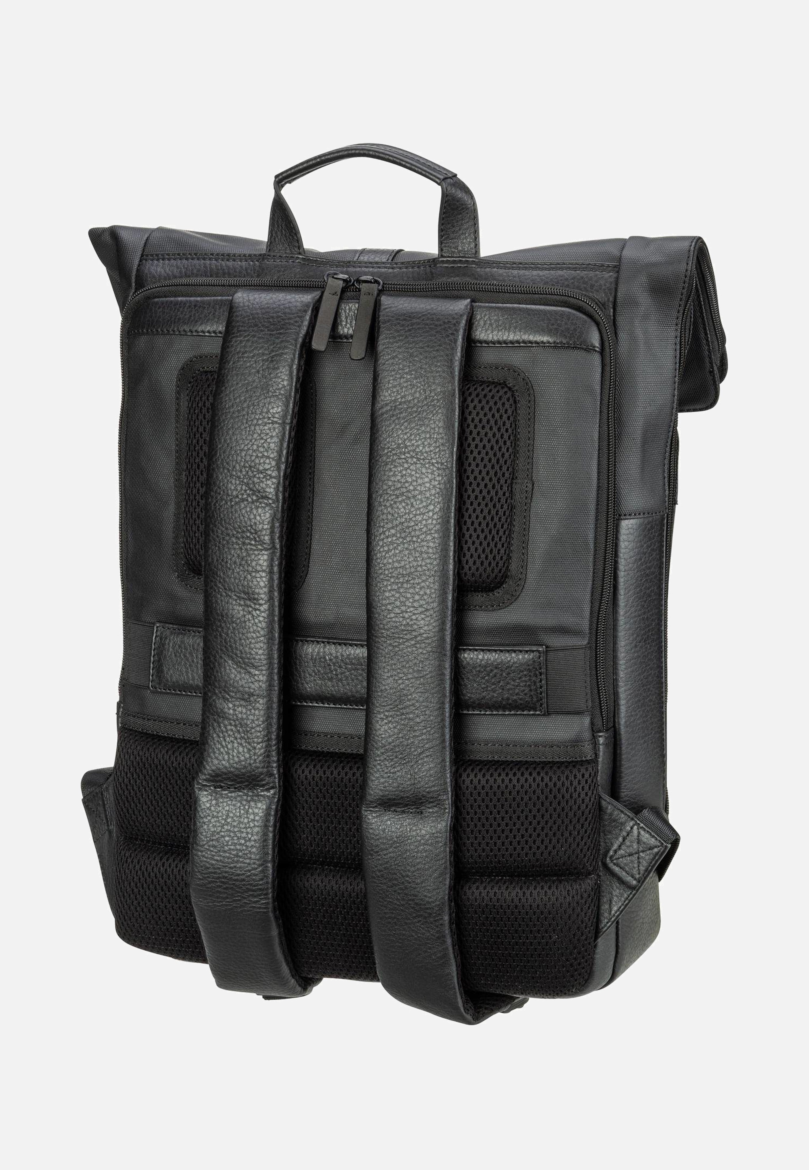 Stockholm Courier Black - Rolltop Rucksack