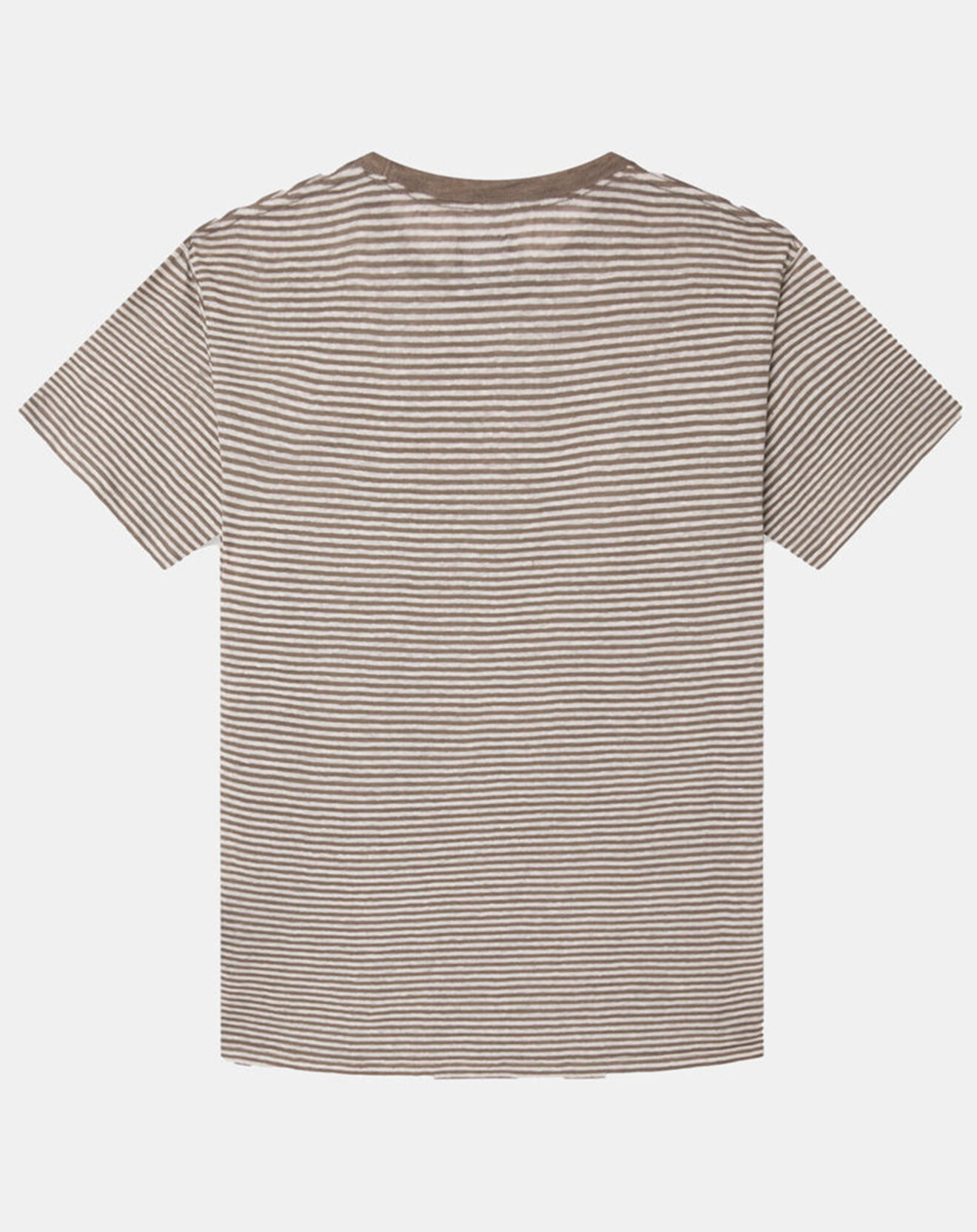 Hackett London T-Shirt 100% Lin Regular Fit Bat à rayures beige foncé