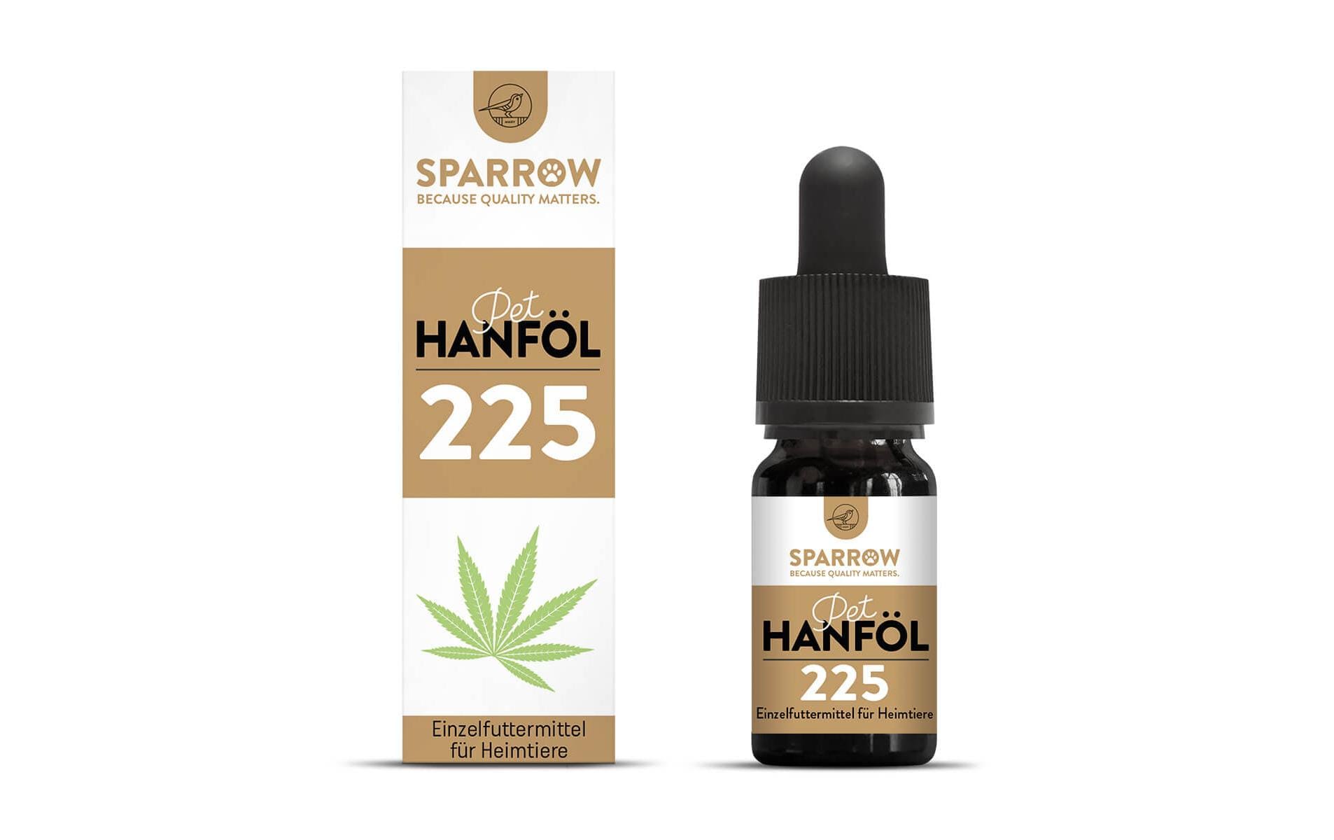 Hunde-Nahrungsergänzung Hanföl 225 mit CBD, 10 mlVollspektrum Hanföl 225 mg