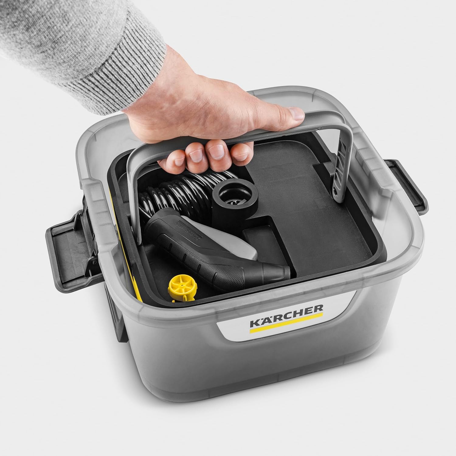 Kärcher Mobile Outdoor Cleaner OC 4, Fördermenge: 2 l/min, Gewicht: 3,1 kg, Wassertank: 8 l, Lithium-Ionen-Akku, Spiralschlauch, Gerätefilter, Abnehmbarer Wassertank, schonender Niederdruck