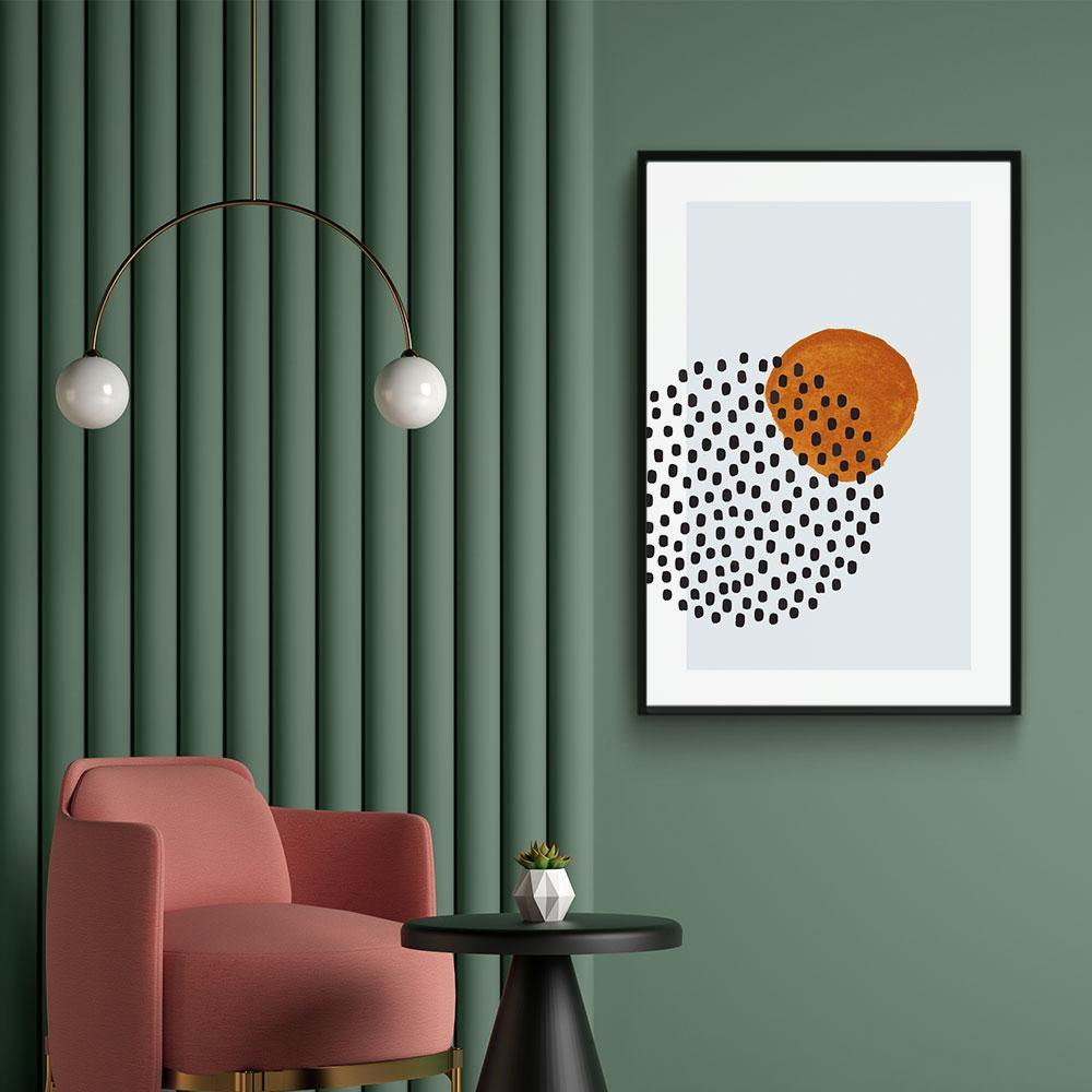 Walljar poster ingelijst - Circle Dots Poster ingelijst - 70 x 100 cm