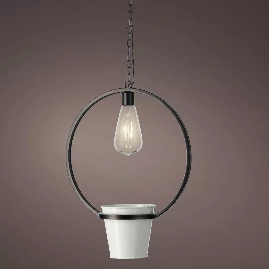 Cache-pot lumineux à suspendre (H98 cm) LED Jiny - Blanc