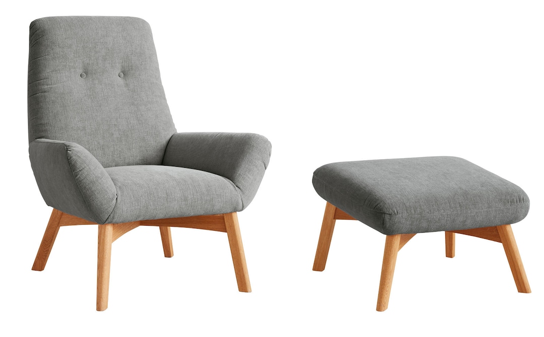 MONDO Sessel Set INGA 2-teilig Picasso silbergrau