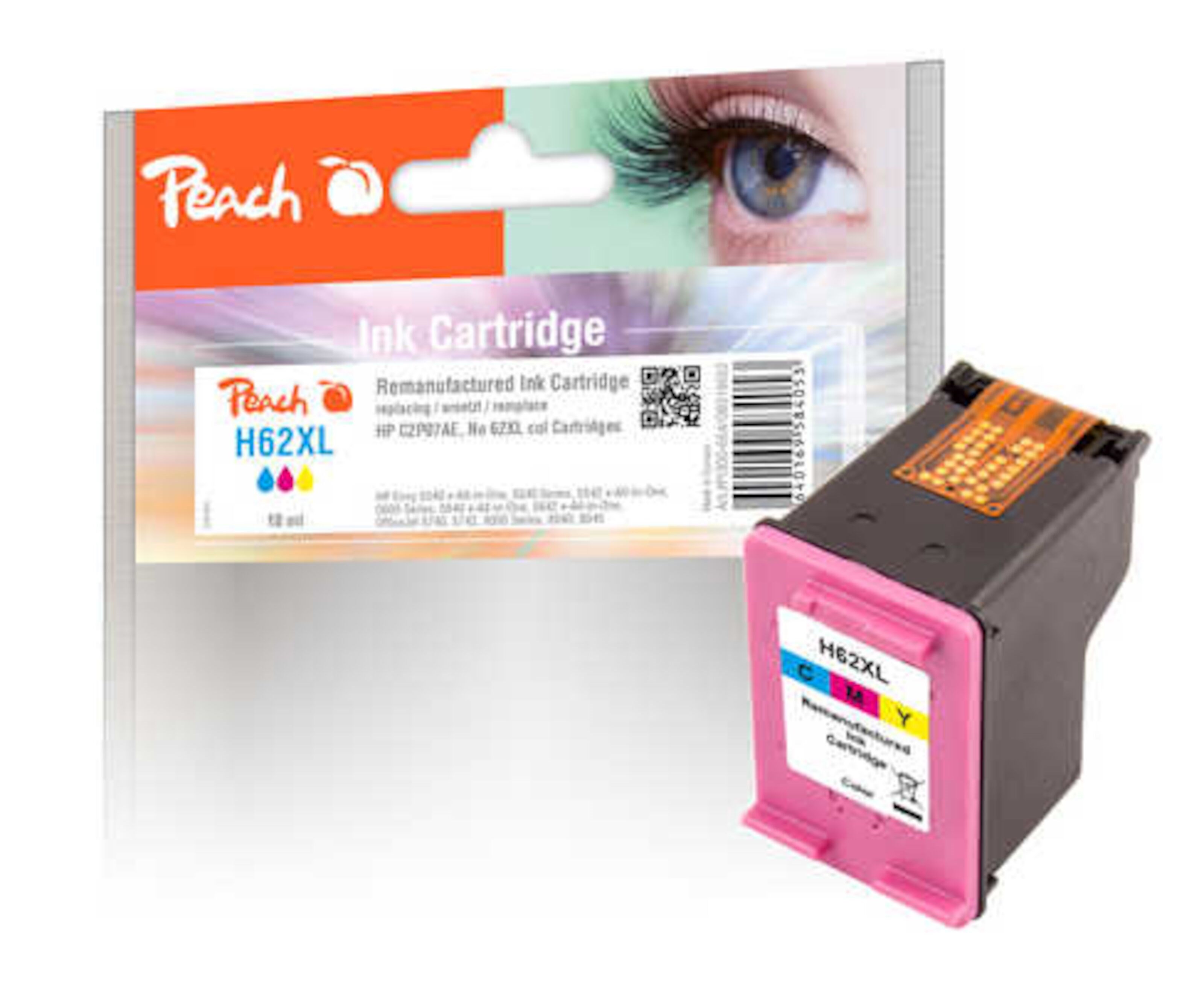 Peach Blekkpatron tilsvarer HP 62XL farge