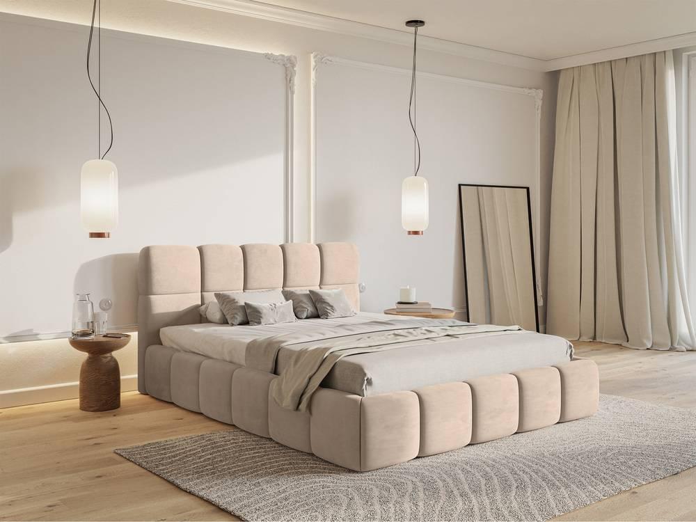 NADUVI Collection Bedframe Chloe velvet 140 x 200