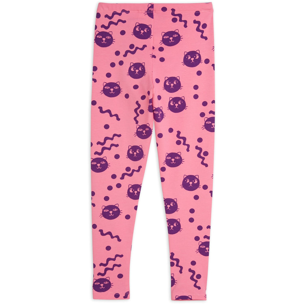 Køb Mini Rodini Pink Squiggly Cats AOP Leggings