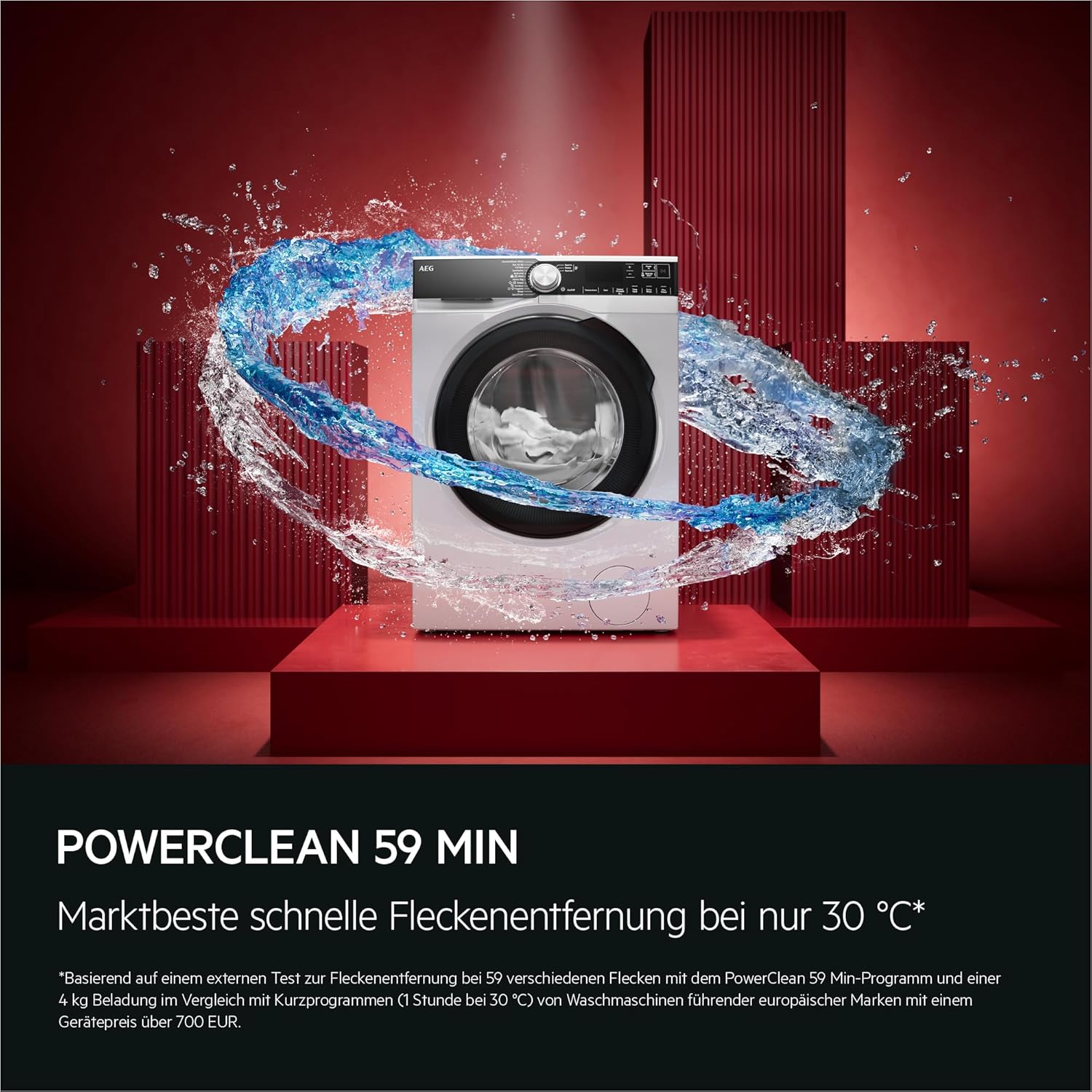 AEG Waschmaschine - Serie 8000 PowerCare- Faserschutz - UniversalDose Schublade für PODS - Auffrisch- & Nachlegefunktion - 8kg - Leise - Mengenautomatik - 1400 U/Min - Vollwasserstopp - LR8EG75480