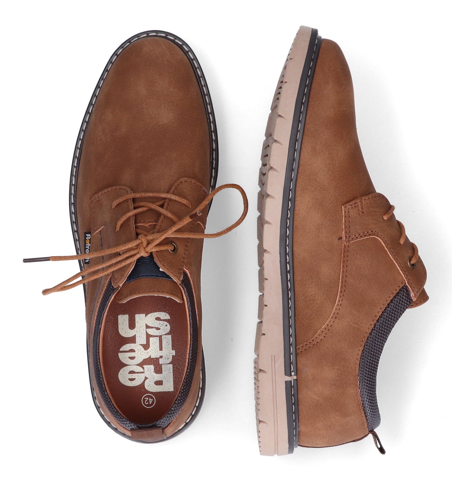 Veterschoenen cognac