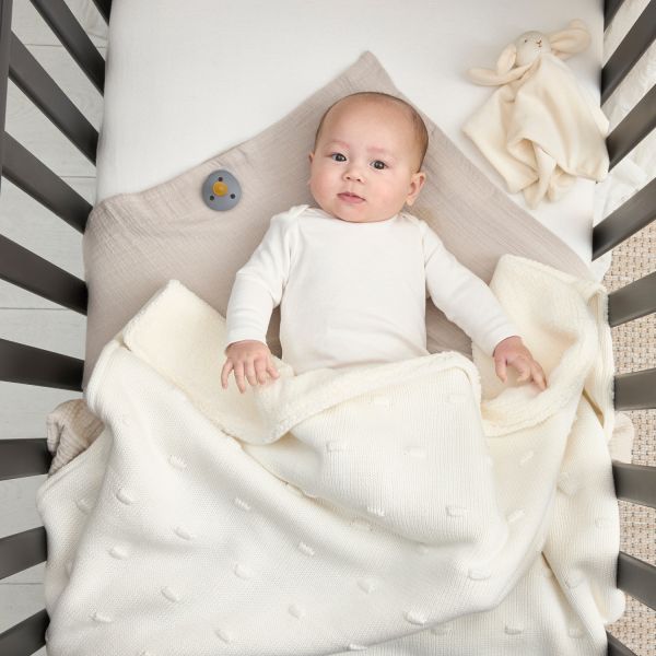 Meyco Baby Ledikantdeken Teddy Knots Offwhite 100 x 150 cm