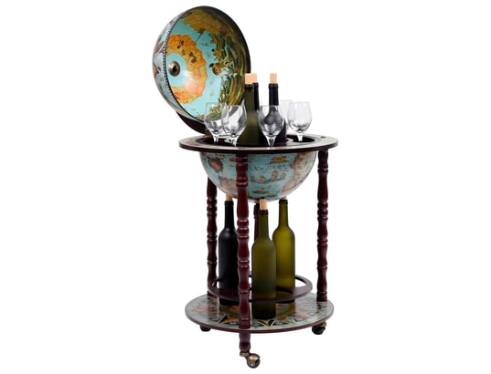VIDAXL - Bar sous forme de globe bois d'eucalyptus bleu