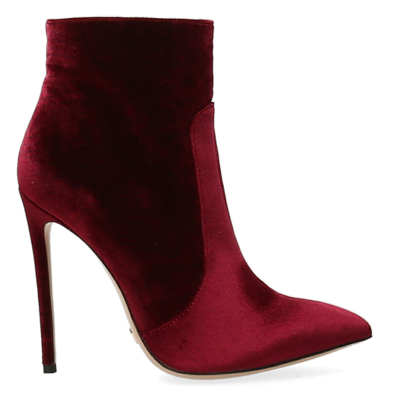 Gianni Renzi Bottines en Velours bordeaux - Talon 12 cm