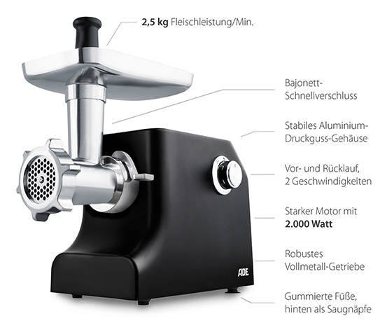 Elektrischer 2-in-1-Fleischwolf mit Spritzgebäckpresse