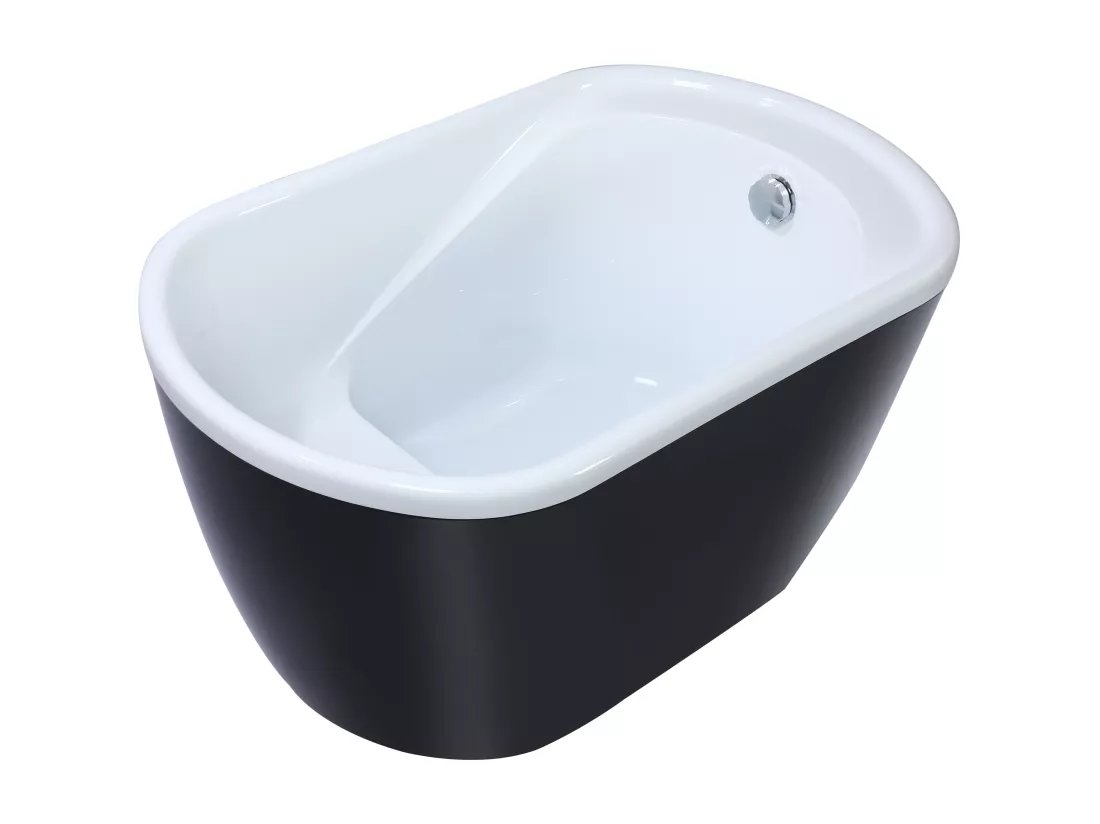 Baignoire sabot - 165 L - 120 x 75 x 65 cm - Noire - PICCOLA