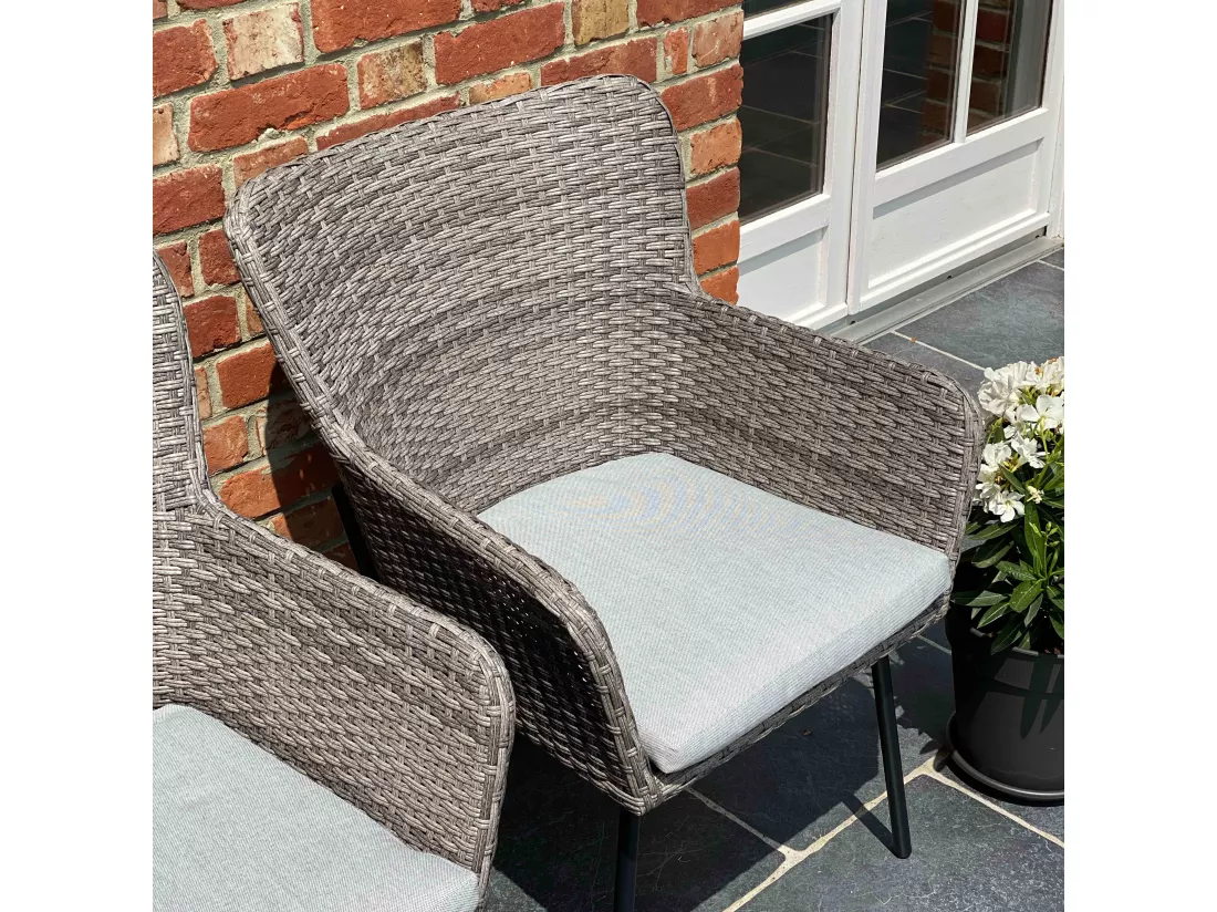 Lot de 2 fauteuils de jardin rond en osier