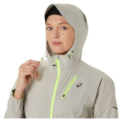 Veste imperméable Asics Fujitrail Waterproof Gris Femme