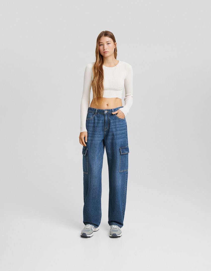 calça cargo reta