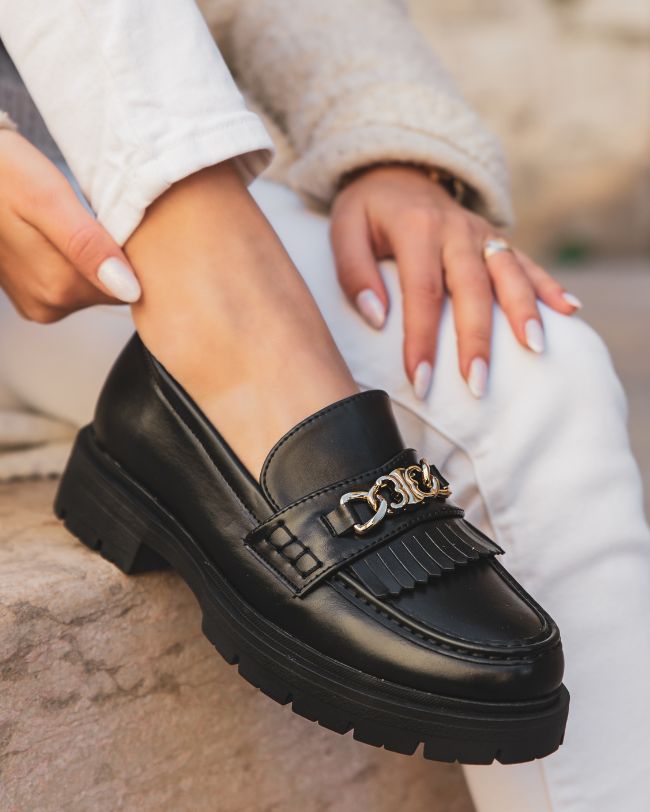 Mocassin femme noir - Livia