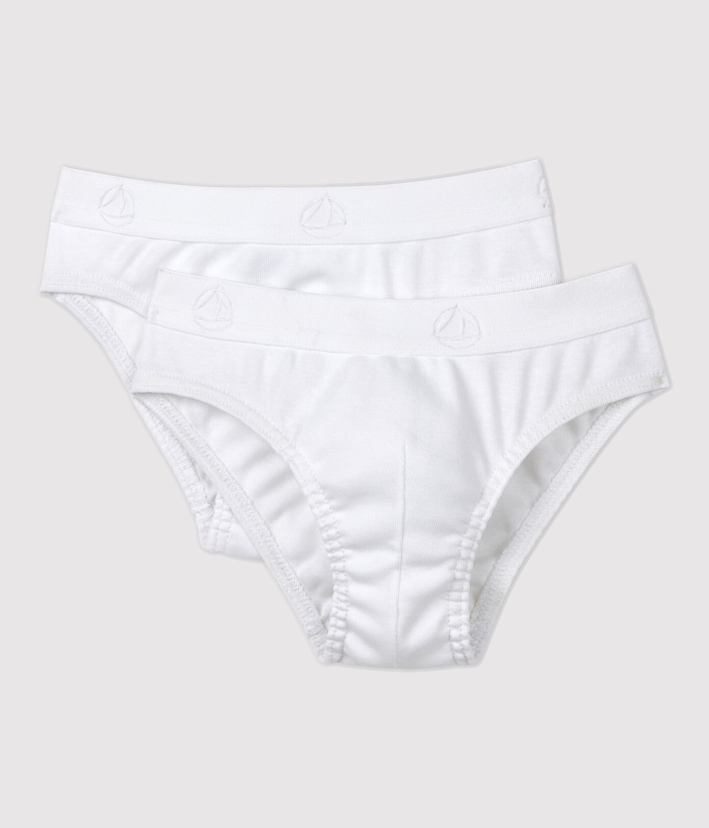 Lot de 2 slips blancs en coton petit garçon
