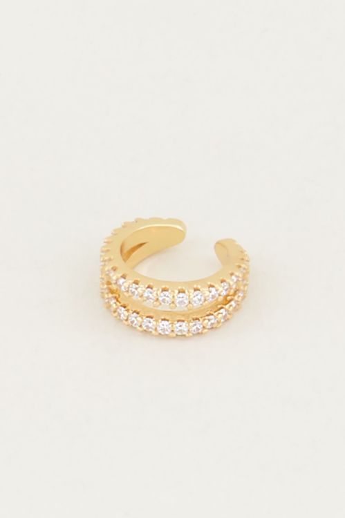 Ear cuff dubbele ring strass