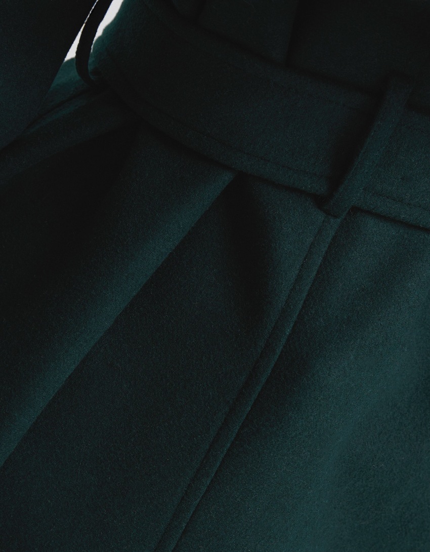 Trench coat em mistura de lã