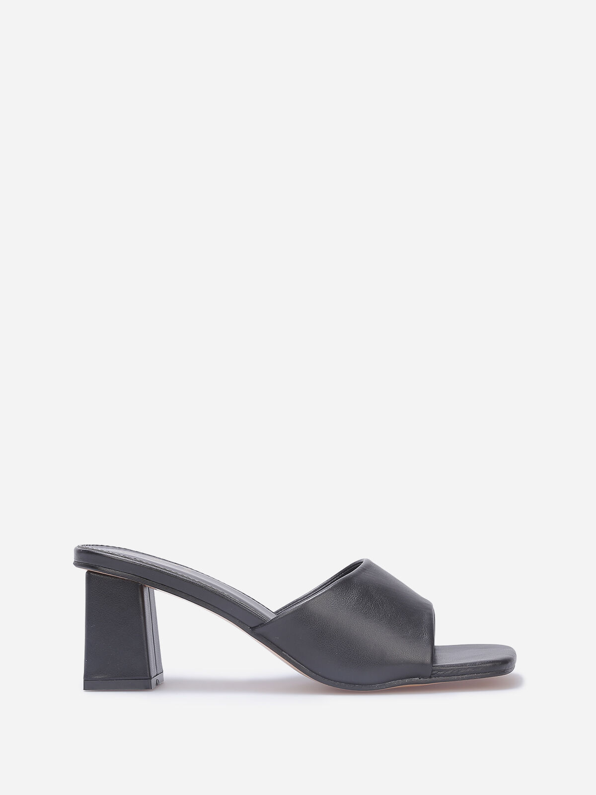Mules à talon carré- Noir