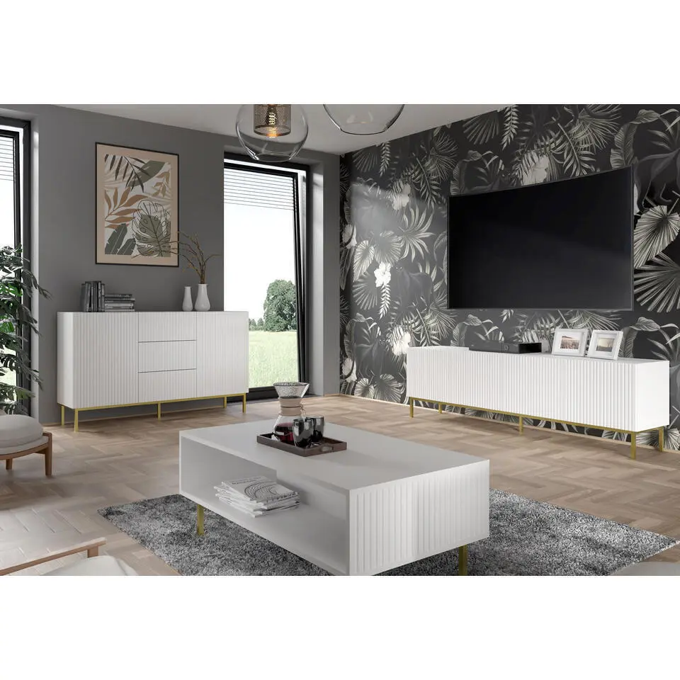 Ravenna B TV-meubel 150 3D gefreesd MDF folie mat