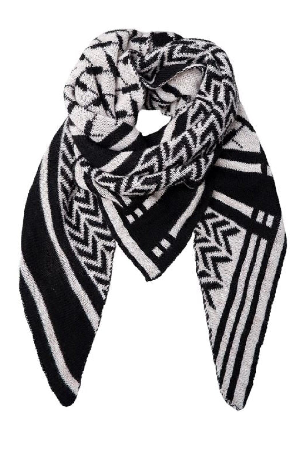 Black Colour Bcbex Triangle Scarf off white