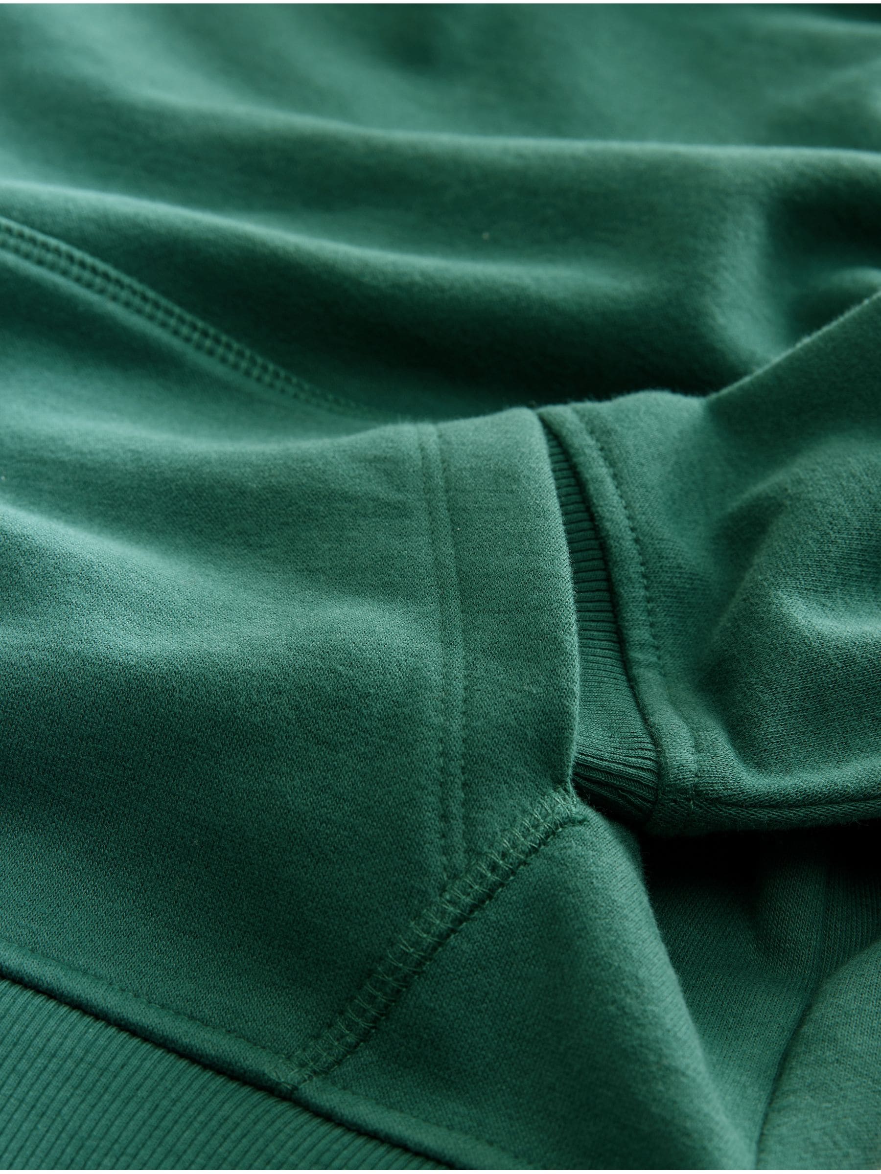 Groen - Effen jersey hoodie (3-16 jr)