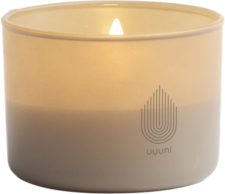 Uyuni Glass Candle, Beige, 8,2x6 cm