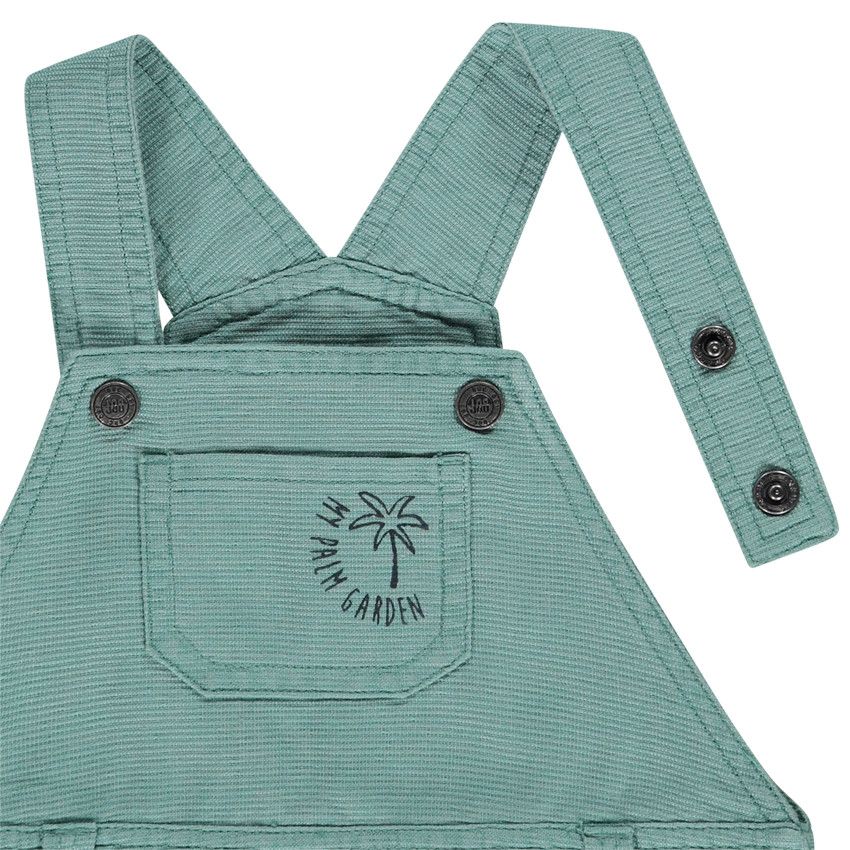 Salopette courte print palmier pour bébé garçon - Kaki