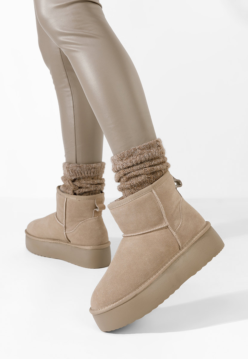 Bottes à plateforme beige Nalya V3