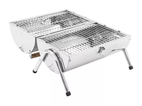 Barbecue au charbon portable Acier inoxydable Grilles doubles