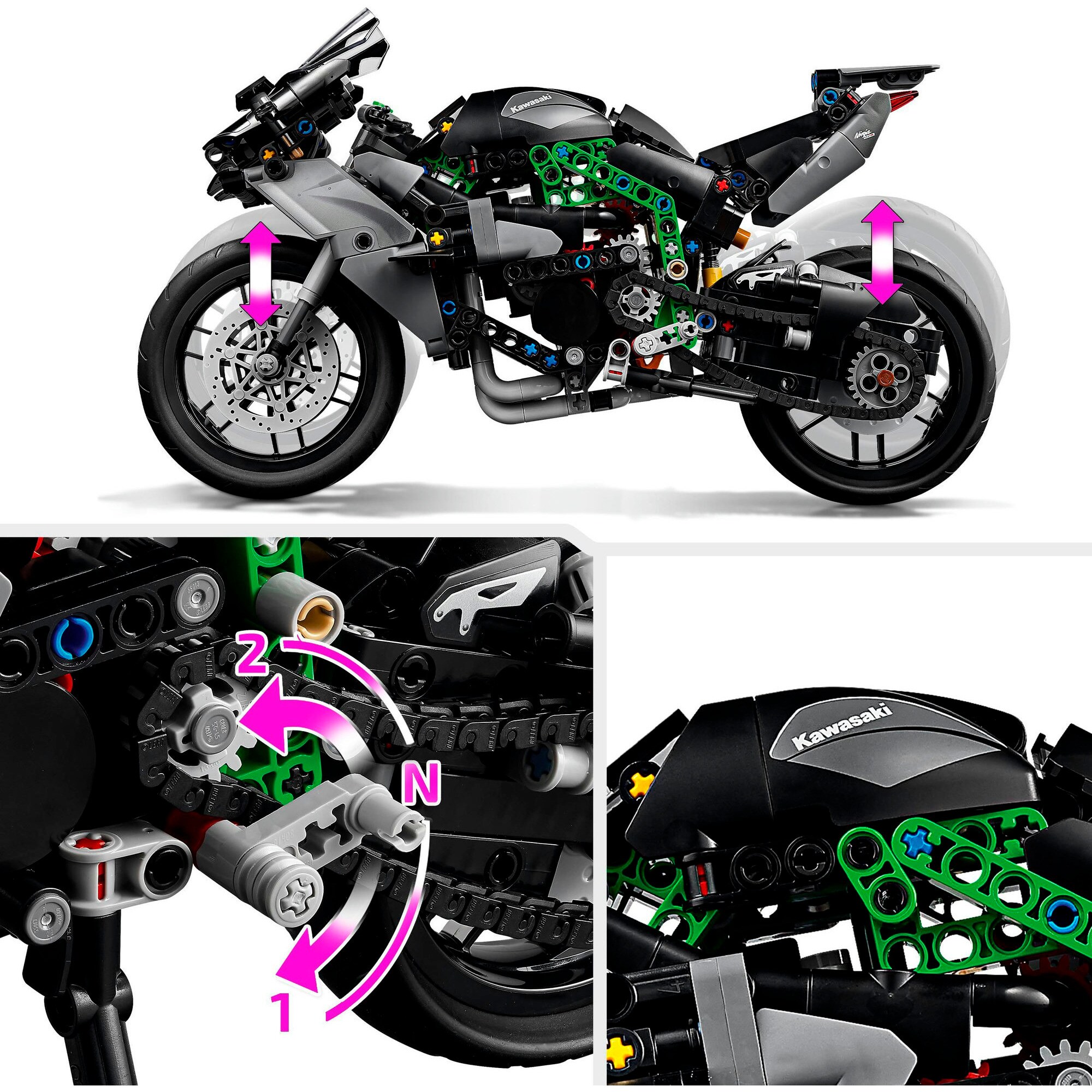 LEGO Konstruktionsspielzeug Technic Kawasaki Ninja H2R Motorrad