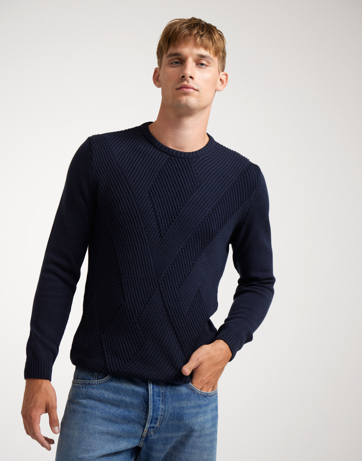 Sweater van gebreid katoen voor heren - Gratis Verzendi