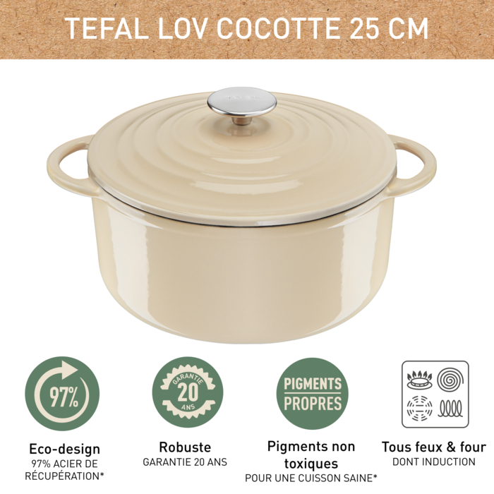 LOV Faitout 25 cm Beige