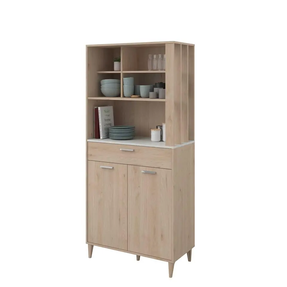 Buffetkast Galatee met 2 deuren & 1 lade - eikdecor/wit