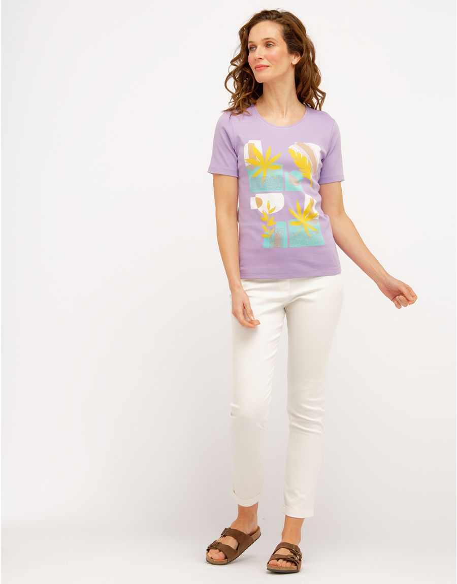 T-shirt parme 100% coton