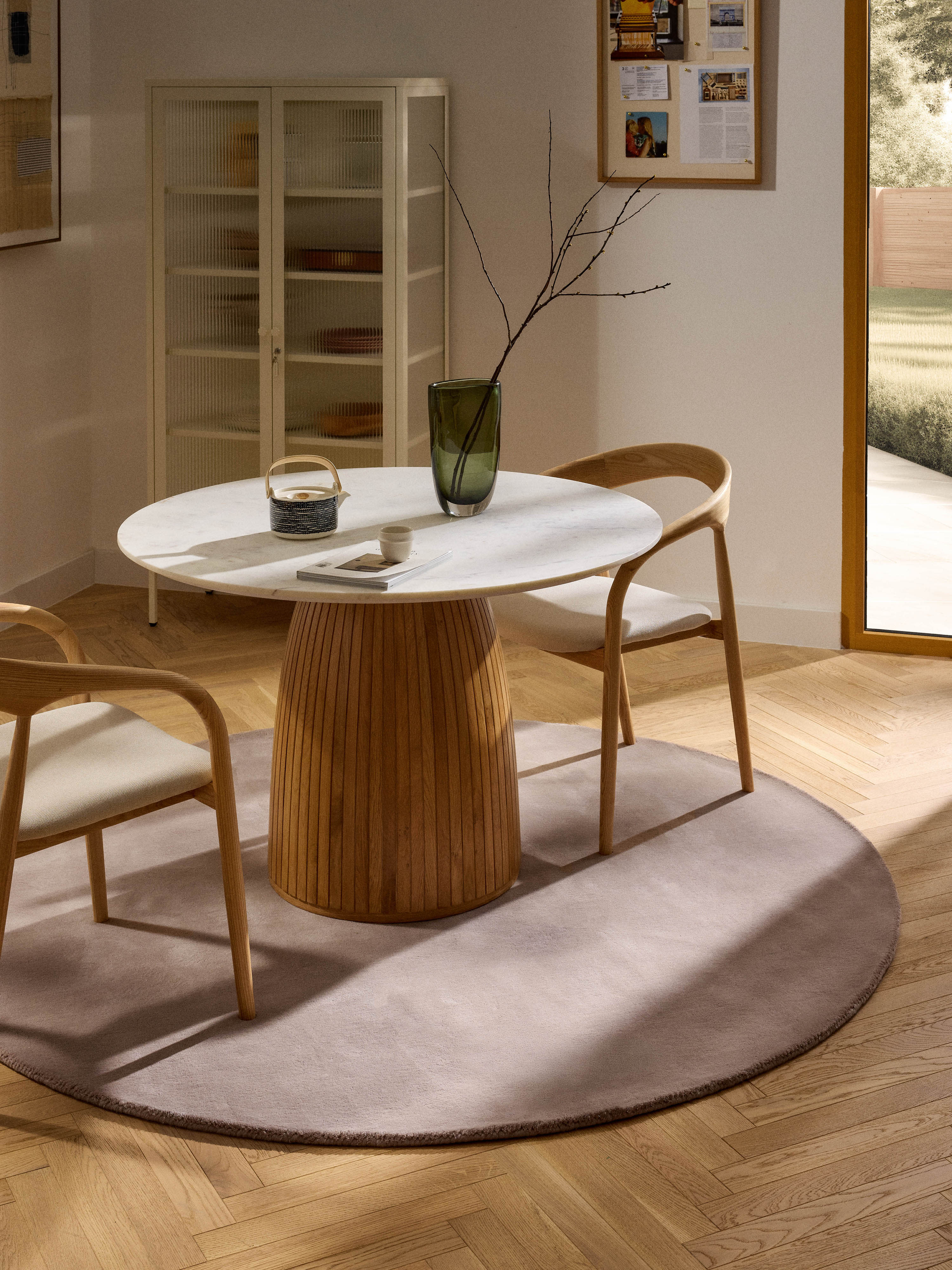 Rond wollen vloerkleed Zayne, handgeweven