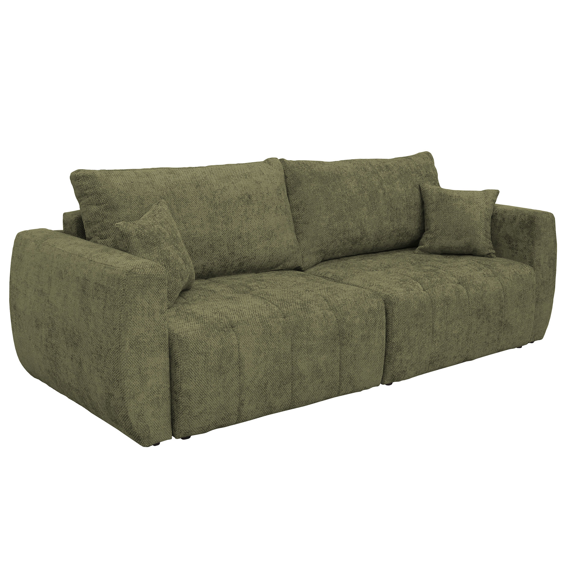 Big Sofa - olive - mit Staukasten und Liegefunktion - 245 cm
