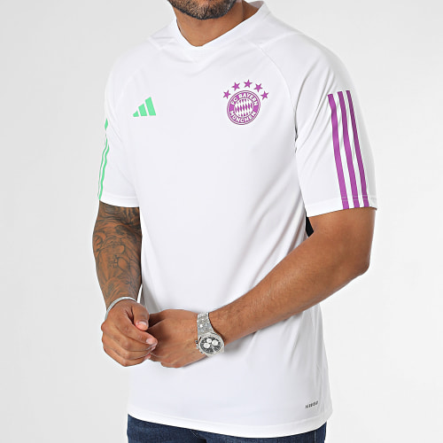 Tee Shirt A Bandes Bayern Munich IB1522 Blanc