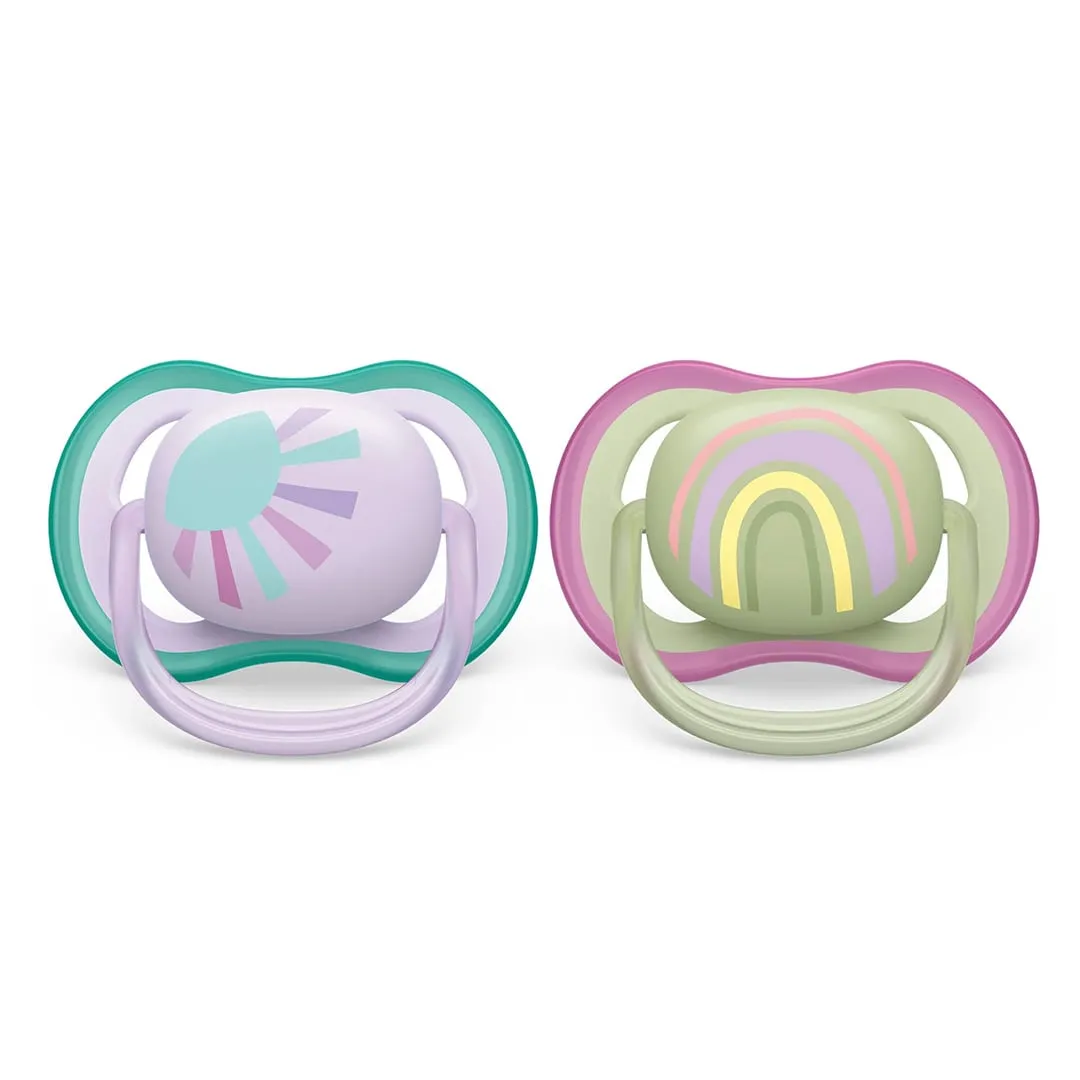 Philips Avent Suce Ultra Air 0-6 mois Lilas Soleil  Arc-en-ciel Vert (2)