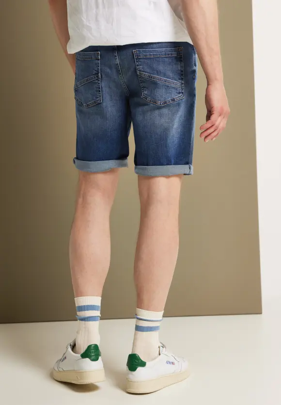 Regular Fit Jeans Bermuda - dark blue heavy wash