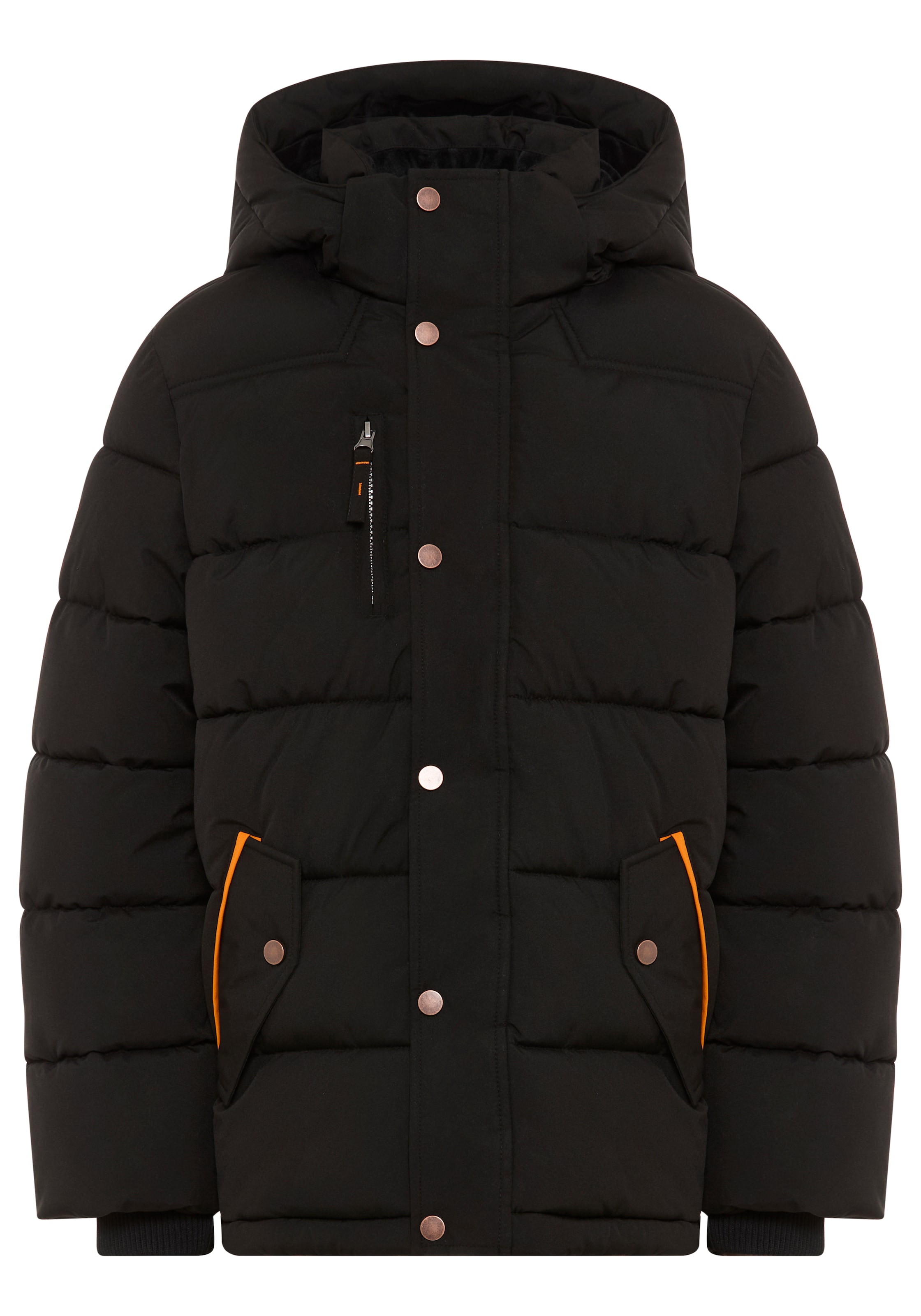 KIDSWORLD Outdoorjacke »Winterwarme Jacke, gesteppt« mit Kapuze Trendige Winterjacke mit refklektierenden Details