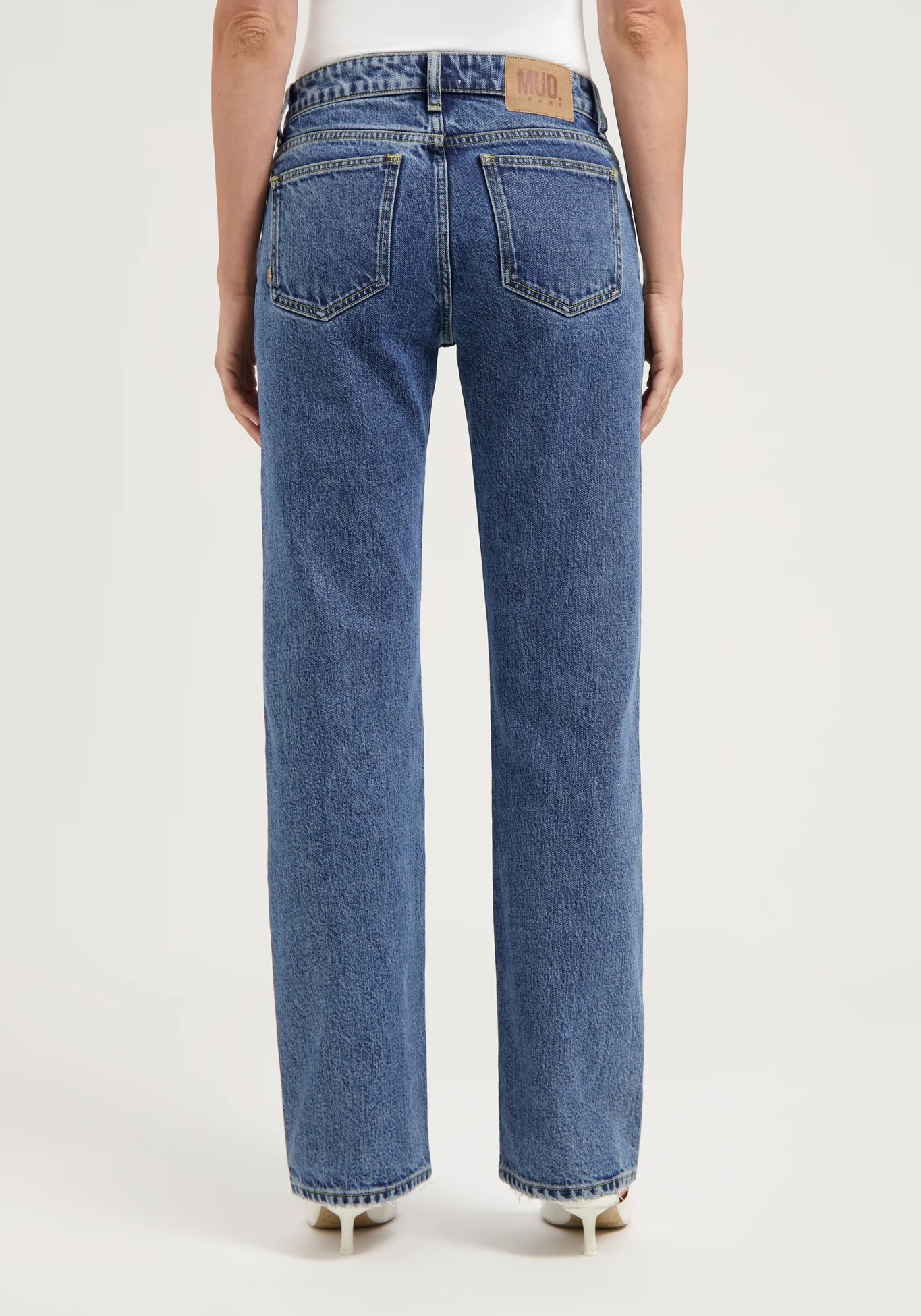 Mud Jeans Damenjeans Carry Mid Straight Stone Vintage