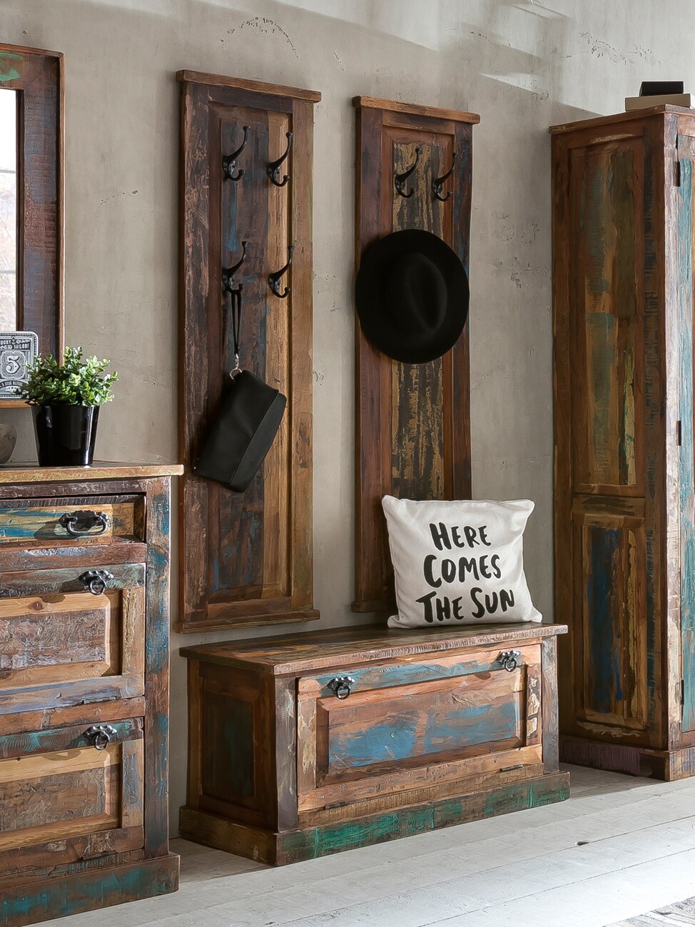 Garderobenpaneel Riverboat Altholz Haken Wandgarderobe Flur Garderobe Wandpaneel