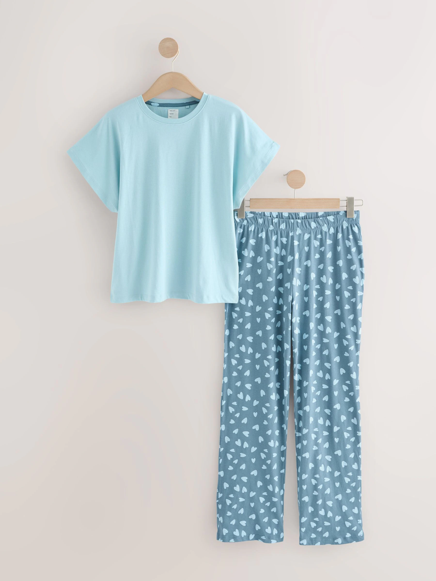 Blauw hart - Pyjama met korte mouwen