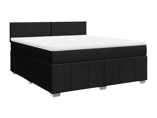Sommier à lattes de lit avec matelas Noir 180x200 cm Tissu