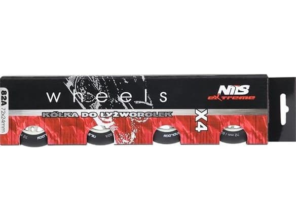 NILS Extreme PU 72x24 82A SVART MATTE HJUL (4 stk) NILS EXTREME