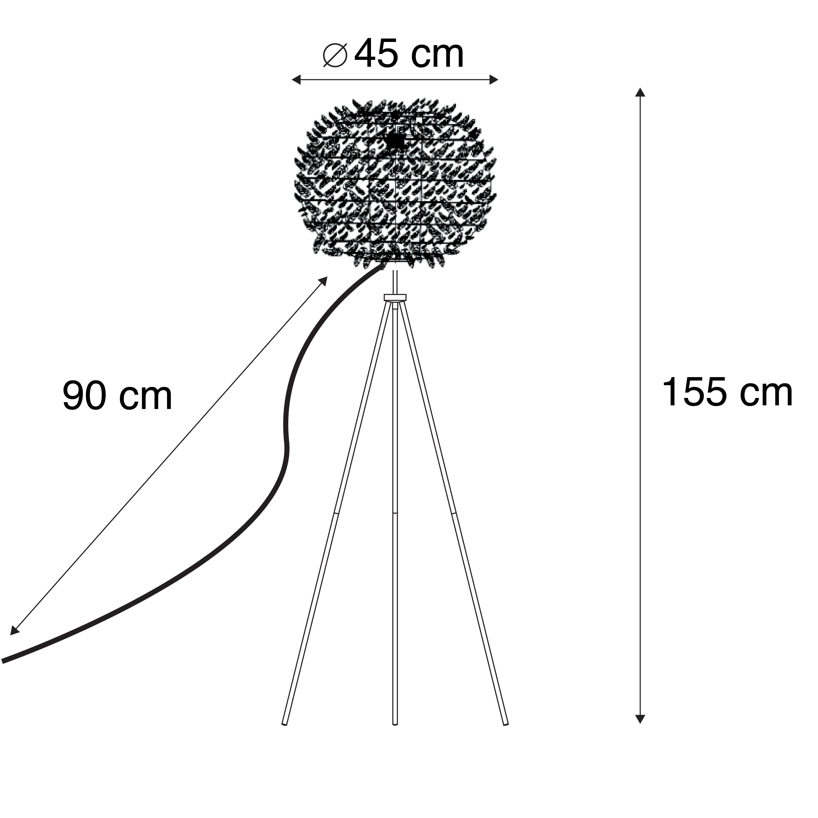 Landelijke vloerlamp staal met wit - Feather